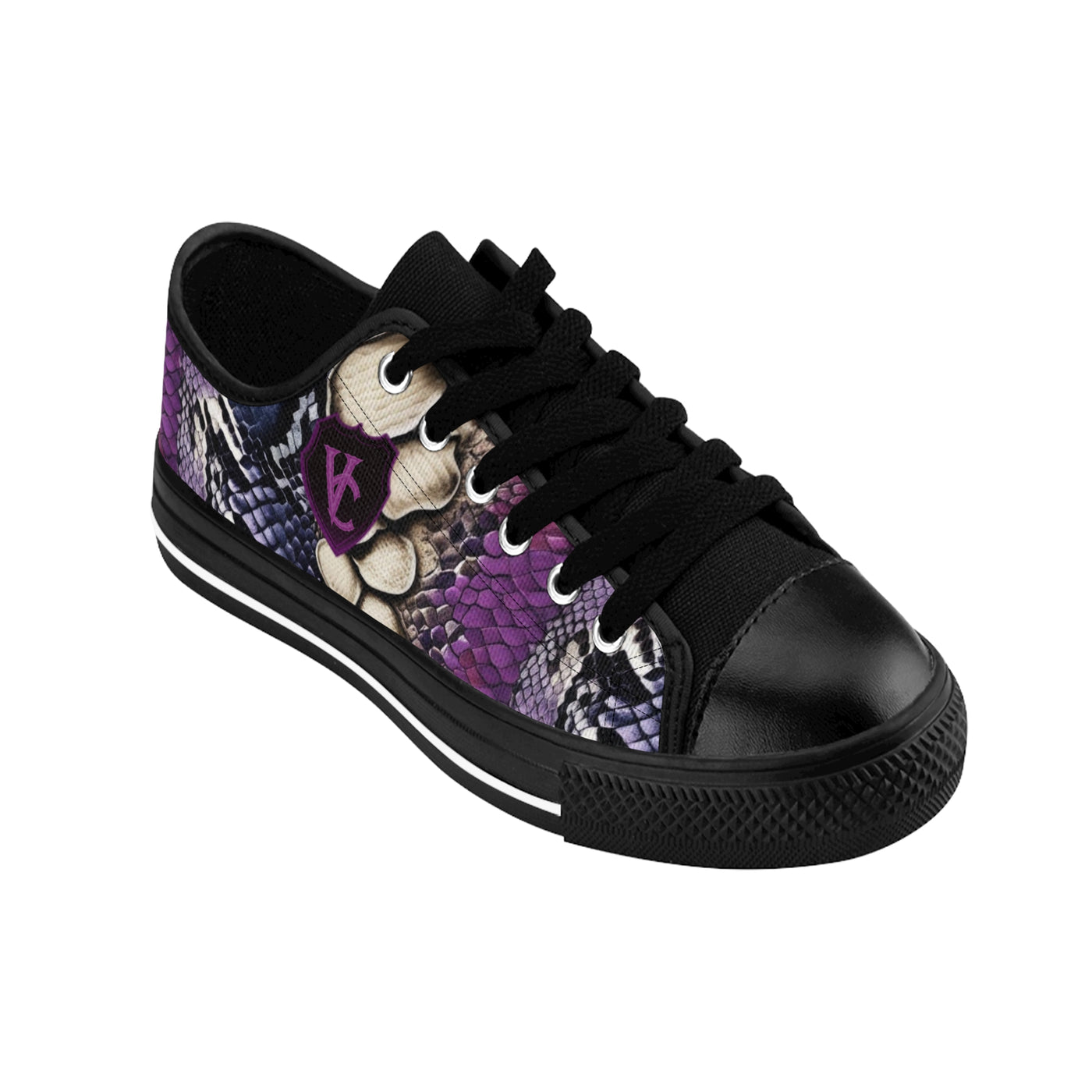 Vibrant Women’s Sneakers with Snake Print & Skull Design