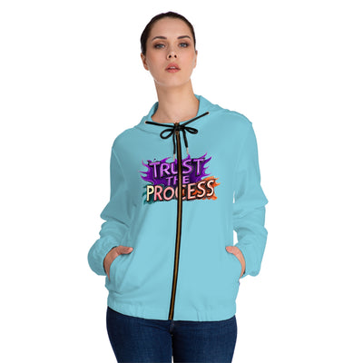 Women’s Full-Zip Graphic Hoodie, Vivid Creations "Trust The Process" Hooded Sweatshirt