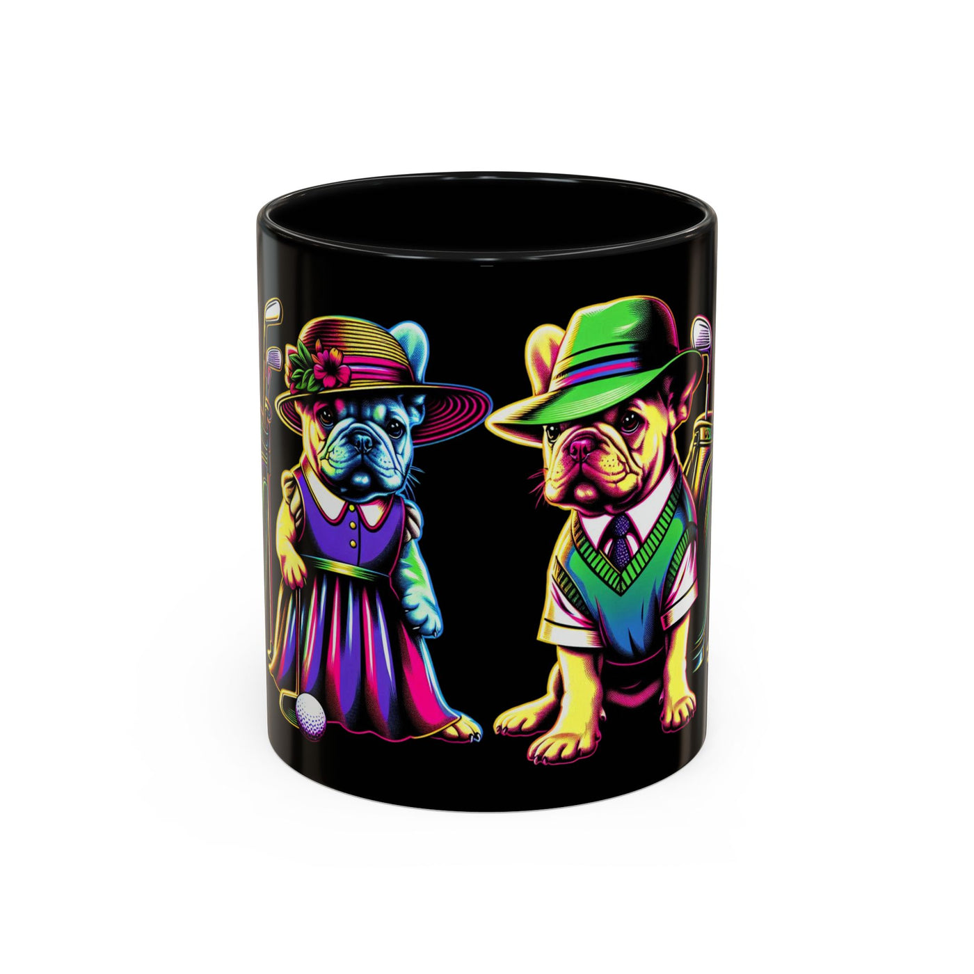 Puppies Playing Golf Coffee Mug (11oz), Golf Gift Coffee Cup