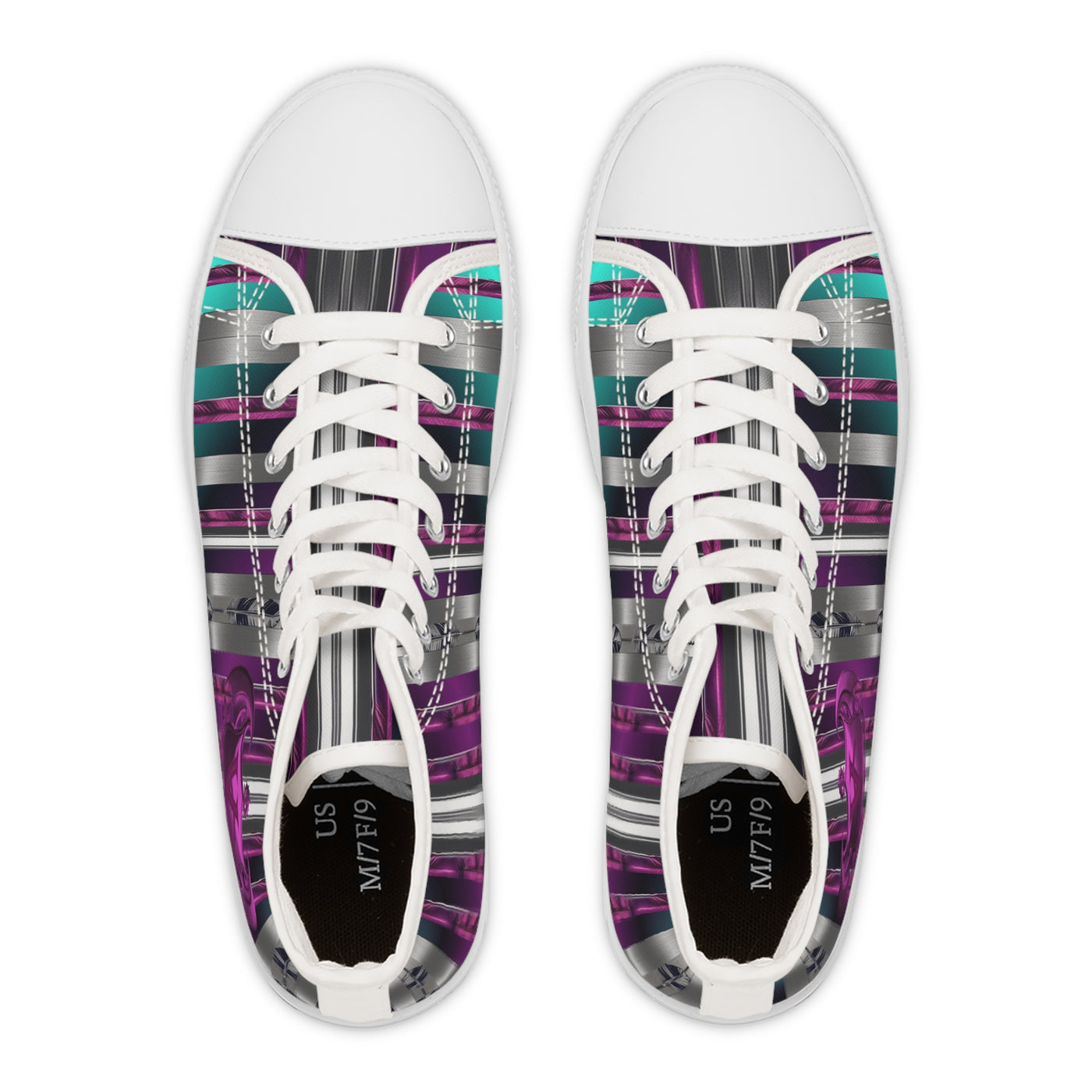 Stylish Women's High Top Sneakers - Striped Design, Perfect for Casual Wear and Events