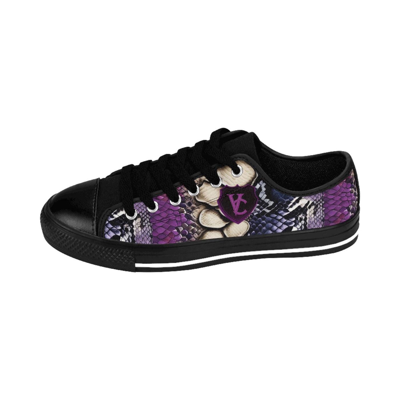 Vibrant Women’s Sneakers with Snake Print & Skull Design