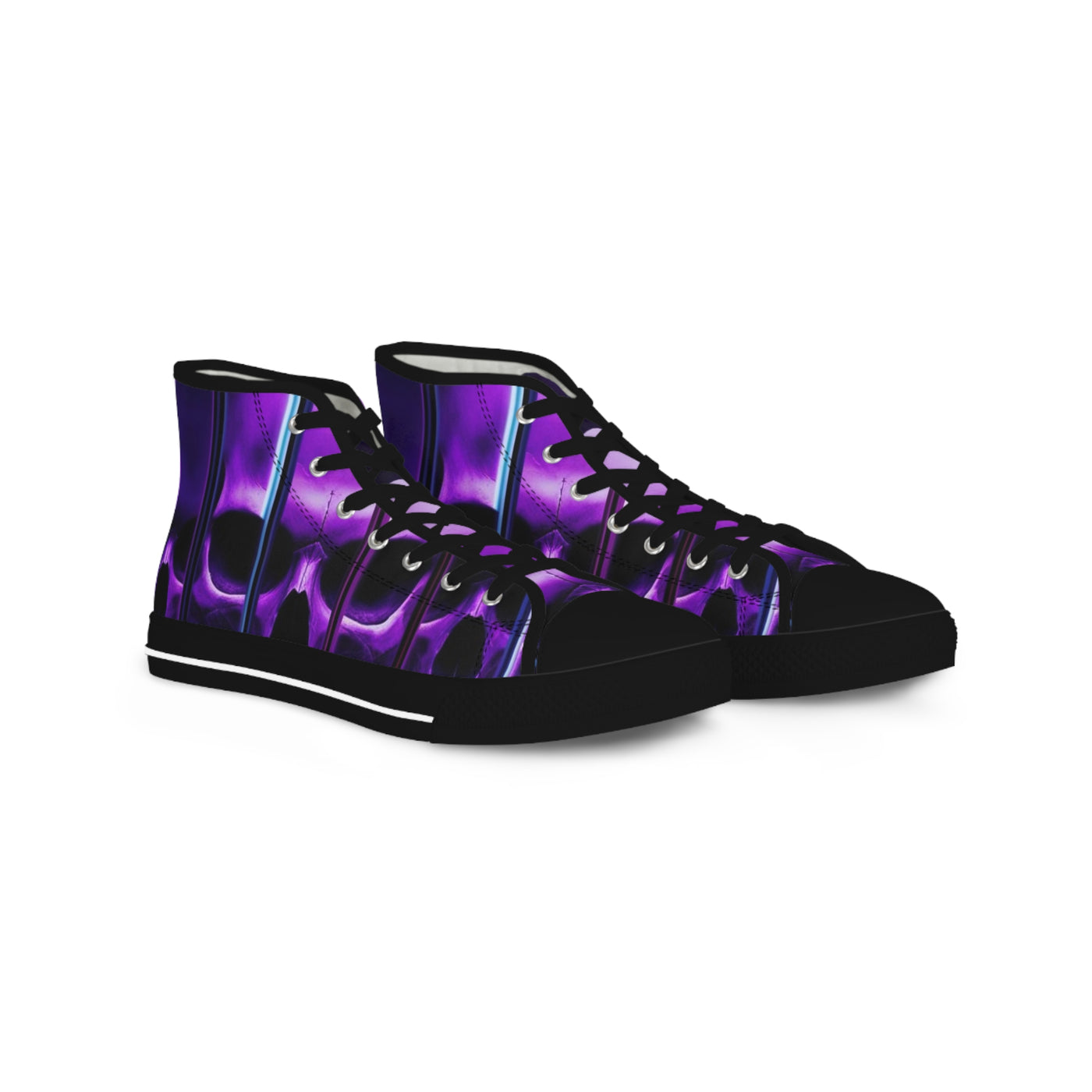 Men's High-Top Sneakers, Vivid Creations Designer Chuck's - Skull Design