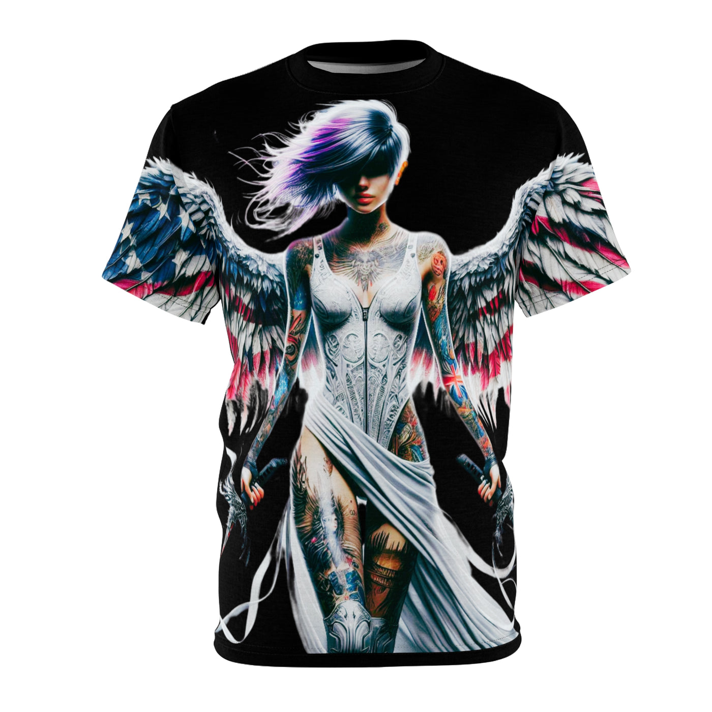 American Flag W/ Winged Female Silhouette's T-shirt