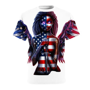 American Flag W/ Winged Female Silhouette's T-shirt