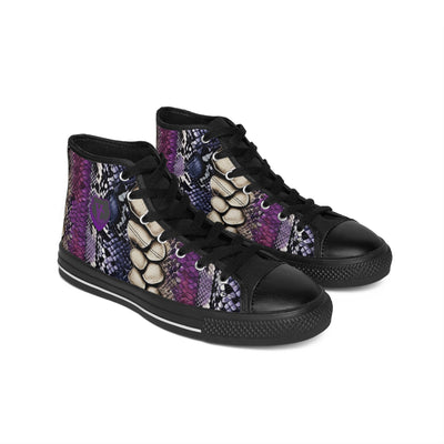 Stylish Women's Classic Sneakers - Trendy Snake Print High Tops