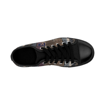 Men's Stylish Snakeskin Sneakers with Logo