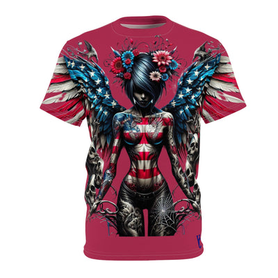 Vivid Creations Cut & Sew Tee, American Flag Vivid Angel T-shirt