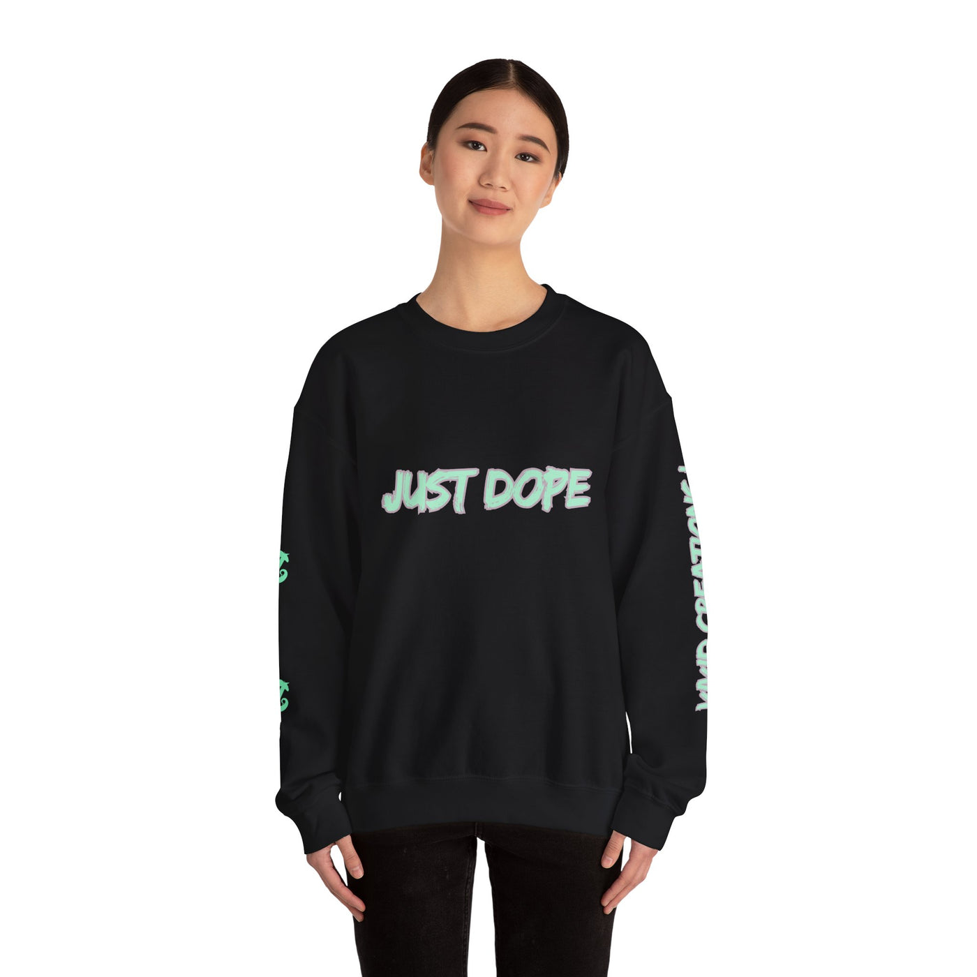 Just Dope Crewneck Sweatshirt, Vivid Creations Pull-Over Sweatshirt