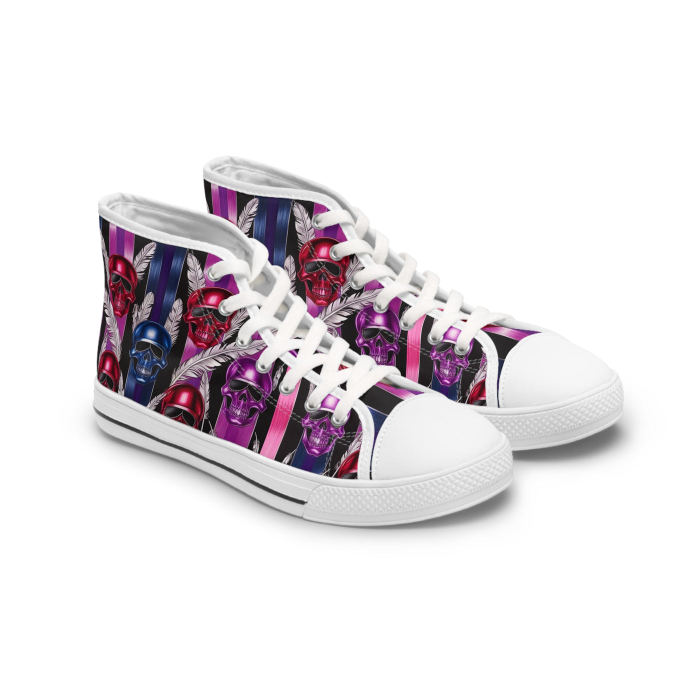 Edgy Skull High Top Sneakers for Women - Trendy Fashion Footwear