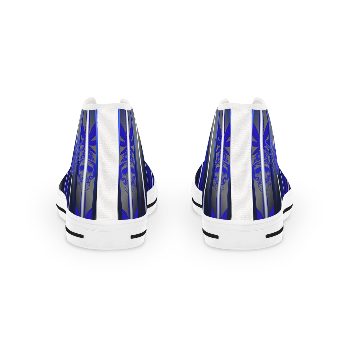 Men's High Top Sneakers - Blue Striped Urban Style