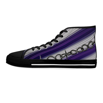 Women's High-Top Sneakers, Vivid Creations Designer Shoes Graphic Skull Design