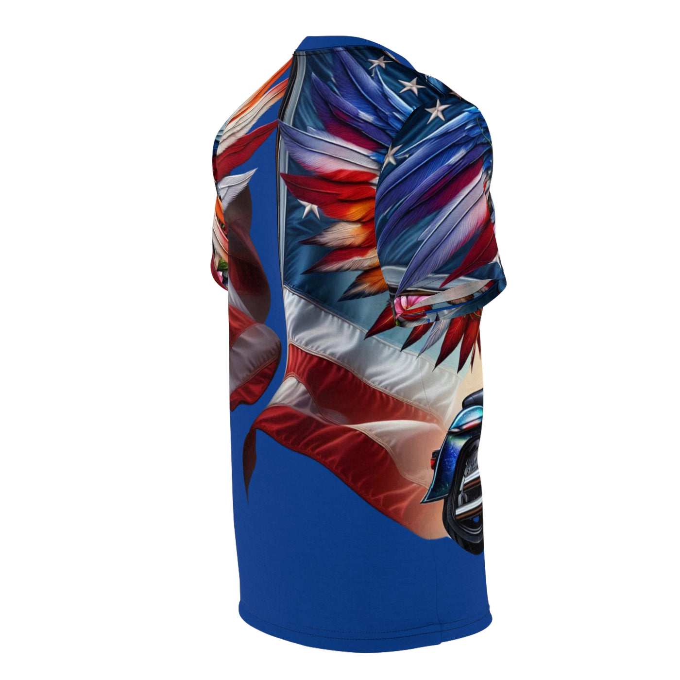 American Flag W/ Winged Female Silhouette & Motorcycle T-shirt