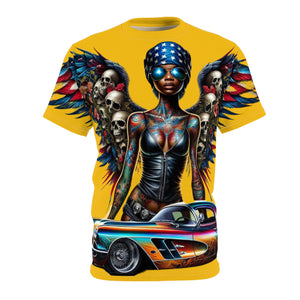 American Flag W/ Winged Female Silhouette & Corvette T-shirt