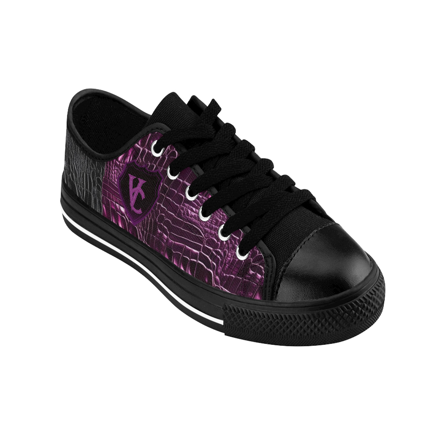 Stylish Women's Sneakers with Purple Circuit Design