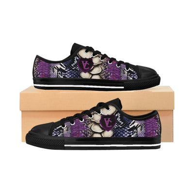 Vibrant Women’s Sneakers with Snake Print & Skull Design