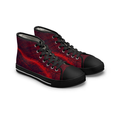 Women's High-Top Sneakers, Vivid Creations Designer Shoes Graphic Skull Design