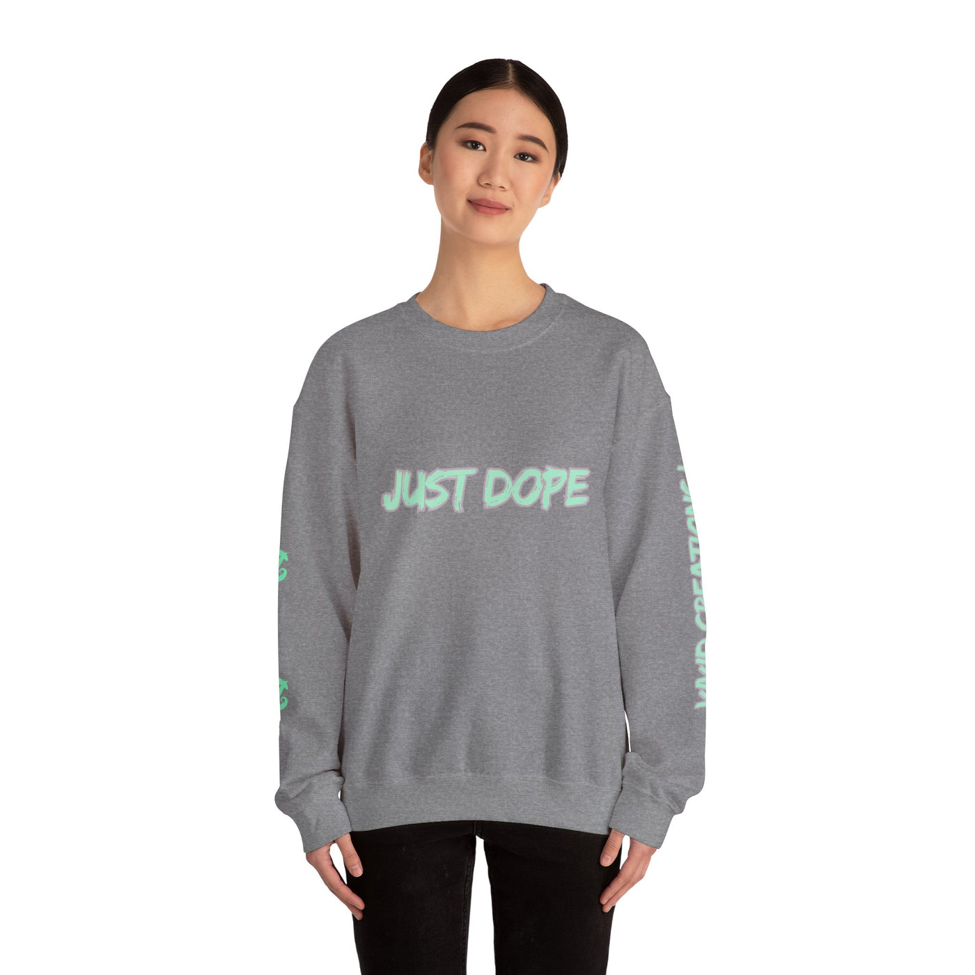 Just Dope Crewneck Sweatshirt, Vivid Creations Pull-Over Sweatshirt