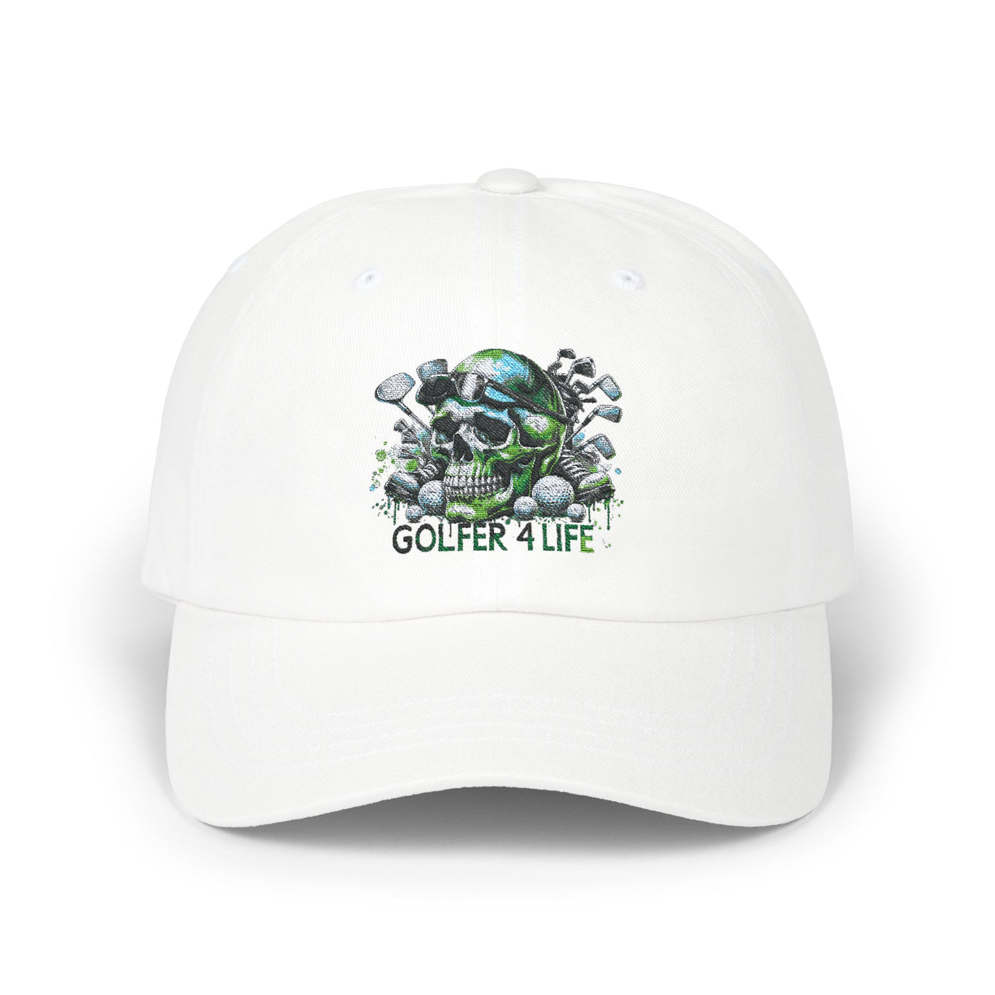 Classic Dad Golf Cap, Golfer 4 Life Skull Hat