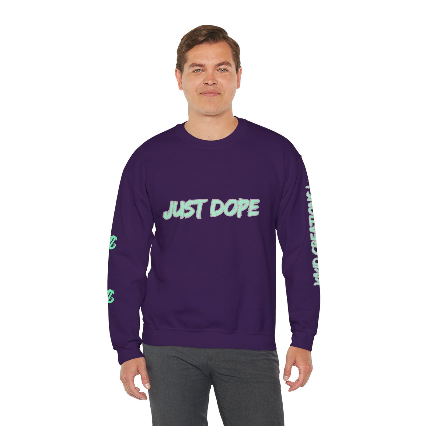 Just Dope Crewneck Sweatshirt, Vivid Creations Pull-Over Sweatshirt