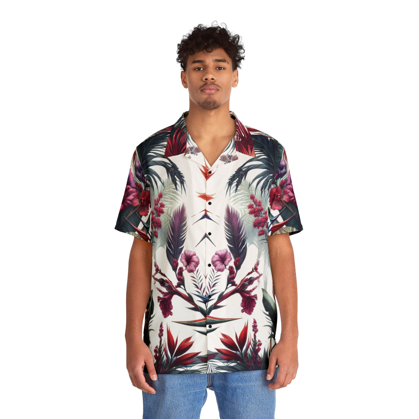 Hawaiian Shirt - Tropical Flower Pattern Men's Button Down