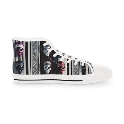 Men's High-Top Sneakers, Vivid Creations Designer Shoes Graphic Skull Design