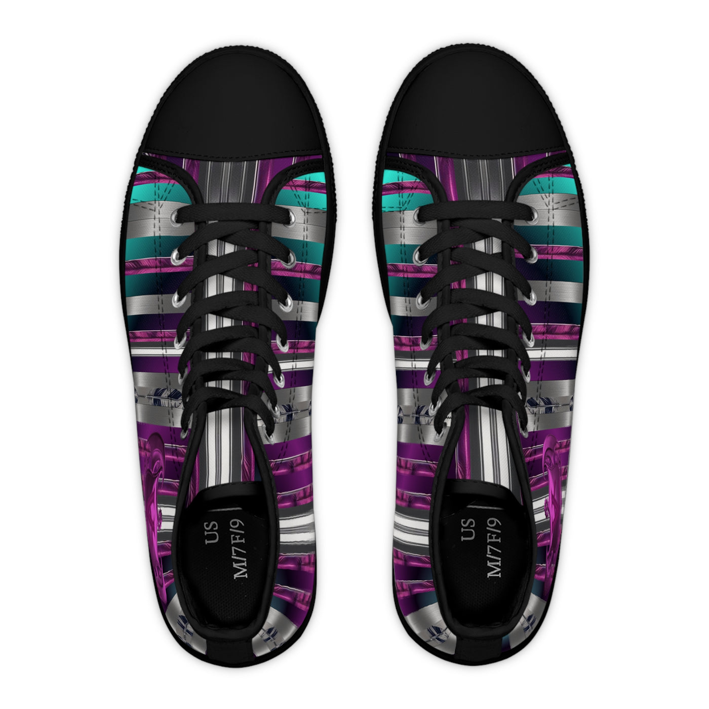 Stylish Women's High Top Sneakers - Striped Design, Perfect for Casual Wear and Events