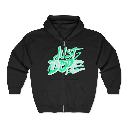 Just Dope Unisex Heavy Full Zip Hooded Sweatshirt, Vivid Creations Graphic Hoodie