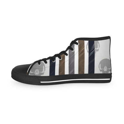 Men's High-Top Sneakers, Vivid Creations Designer Shoes Graphic Skull Design