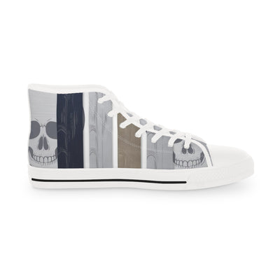 Men's High-Top Sneakers, Vivid Creations Designer Shoes Graphic Skull Design