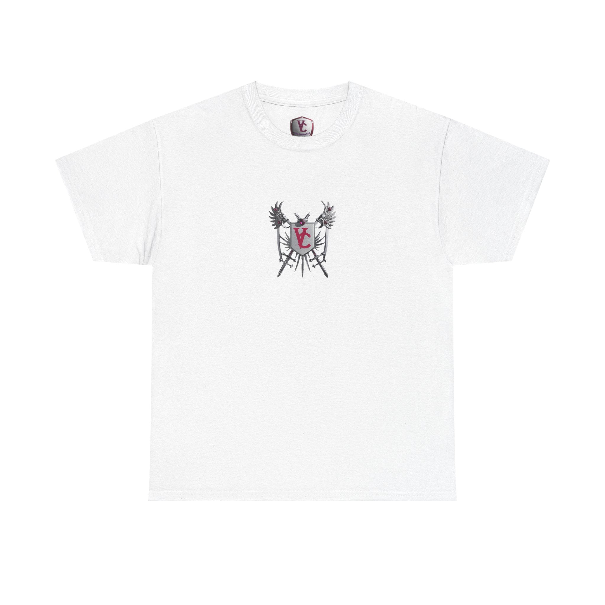 Unisex Heavy Cotton Tee with Shield Design - Bold Streetwear Style