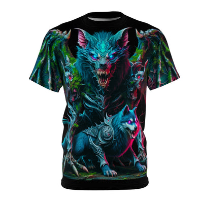 Men's Blue Wolf Design T-shirt