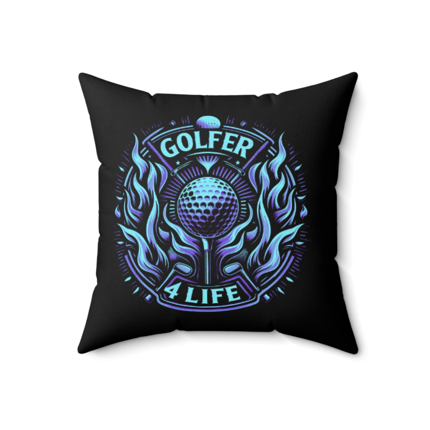 005, Polyester Square Golf Pillow, Golfer 4 Life Pillow, Great Golf Gift