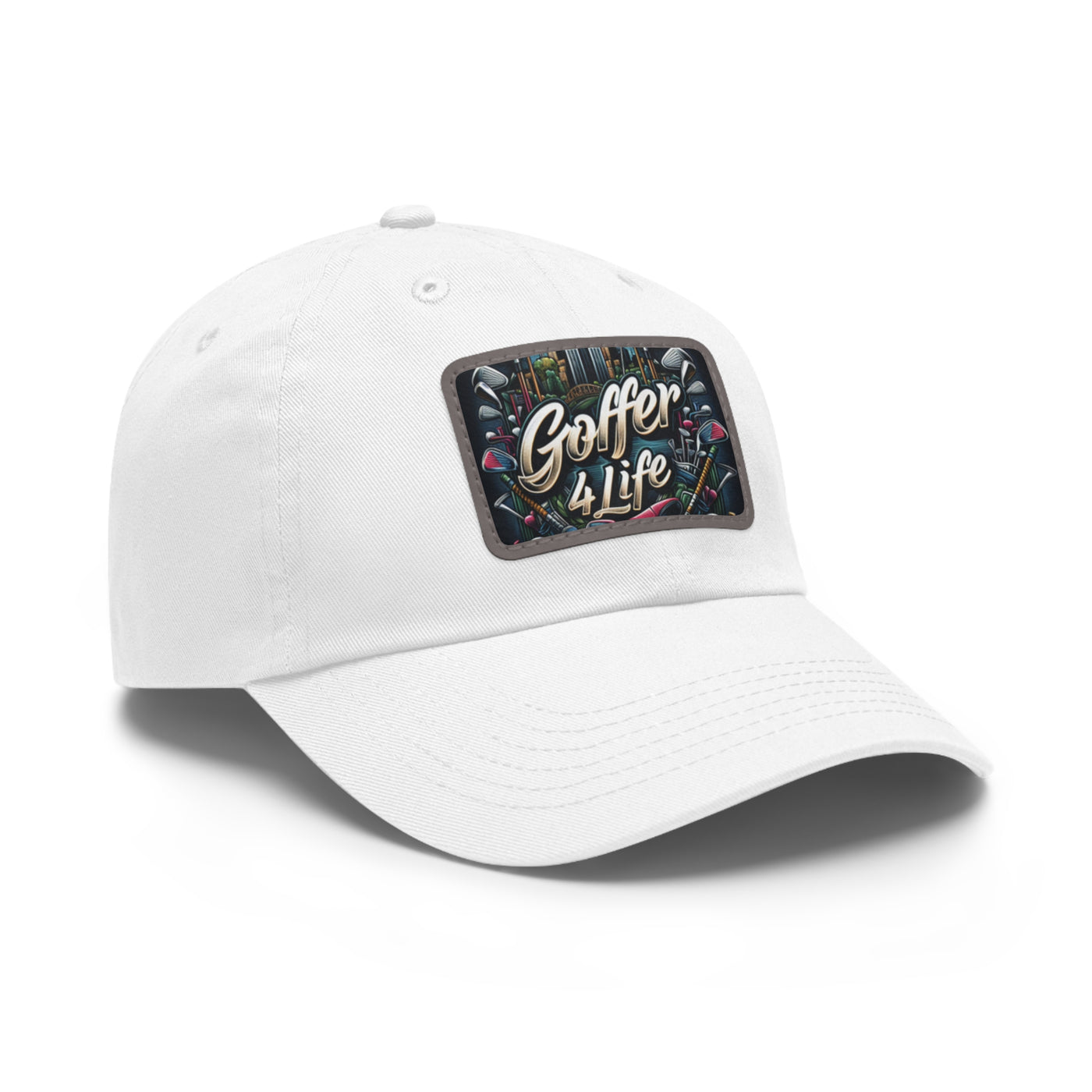 Dad Hat with Leather Patch (Rectangle), Golfer 4 Life