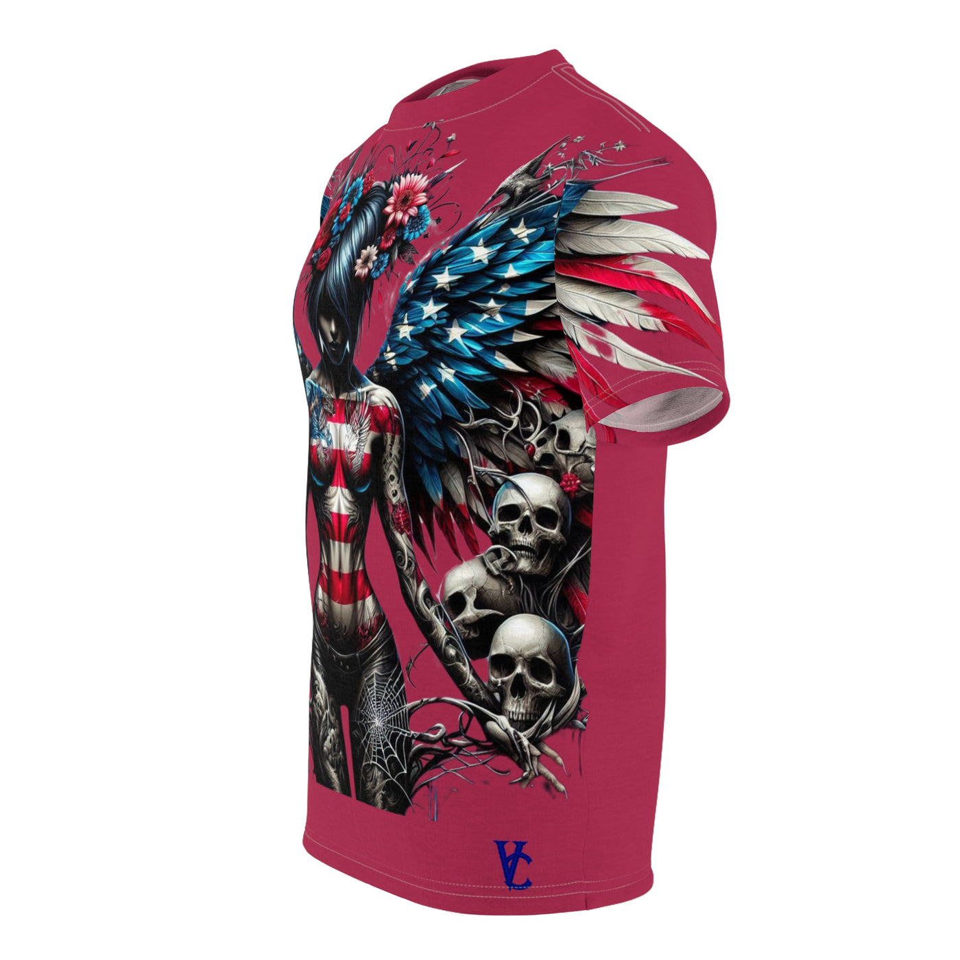 Vivid Creations Cut & Sew Tee, American Flag Vivid Angel T-shirt