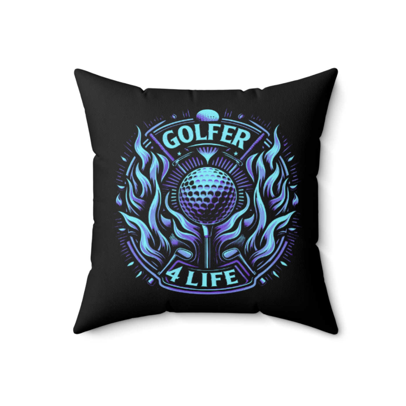 005, Polyester Square Golf Pillow, Golfer 4 Life Pillow, Great Golf Gift