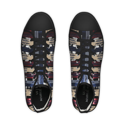 Men's High-Top Sneakers, Vivid Creations Designer Shoes Graphic Skull Design