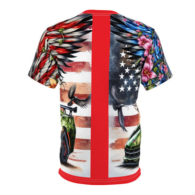 American Flag W/ Winged Female Silhouette & Corvette T-shirt