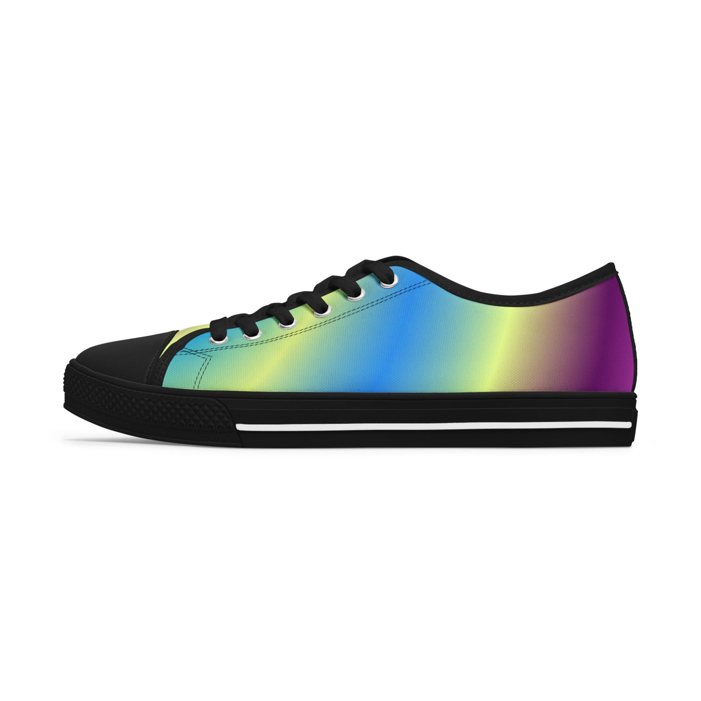 Vibrant Women's Low Top Sneakers - Rainbow Gradient Design