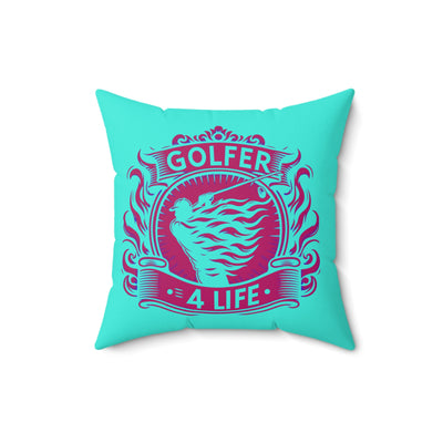 001, Polyester Square Pillow, Golfer 4 Life Pillow