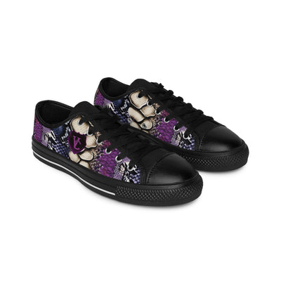 Vibrant Women’s Sneakers with Snake Print & Skull Design