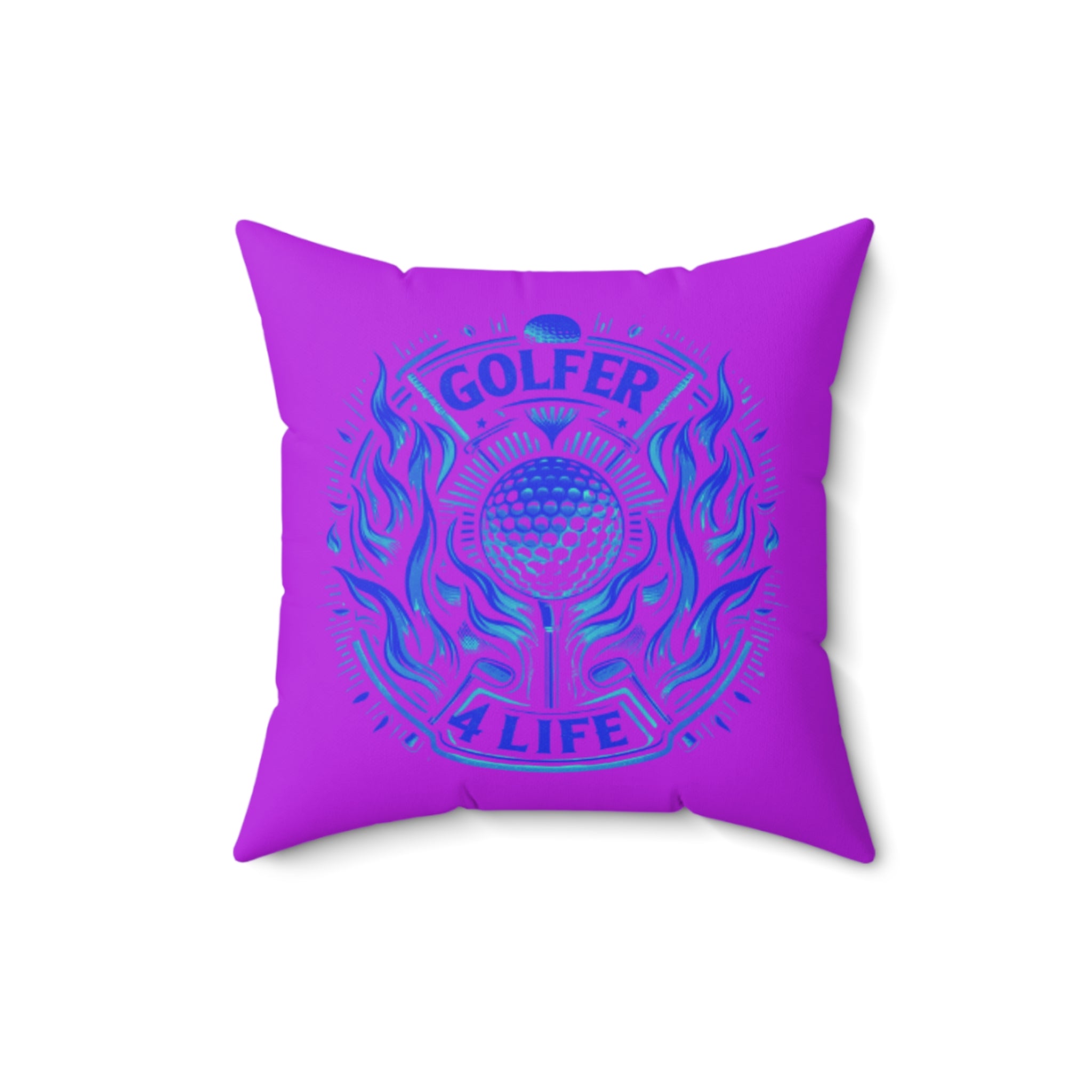 006, Polyester Square Golf Pillow, Golfer 4 Life Pillow, Great Golf Gift