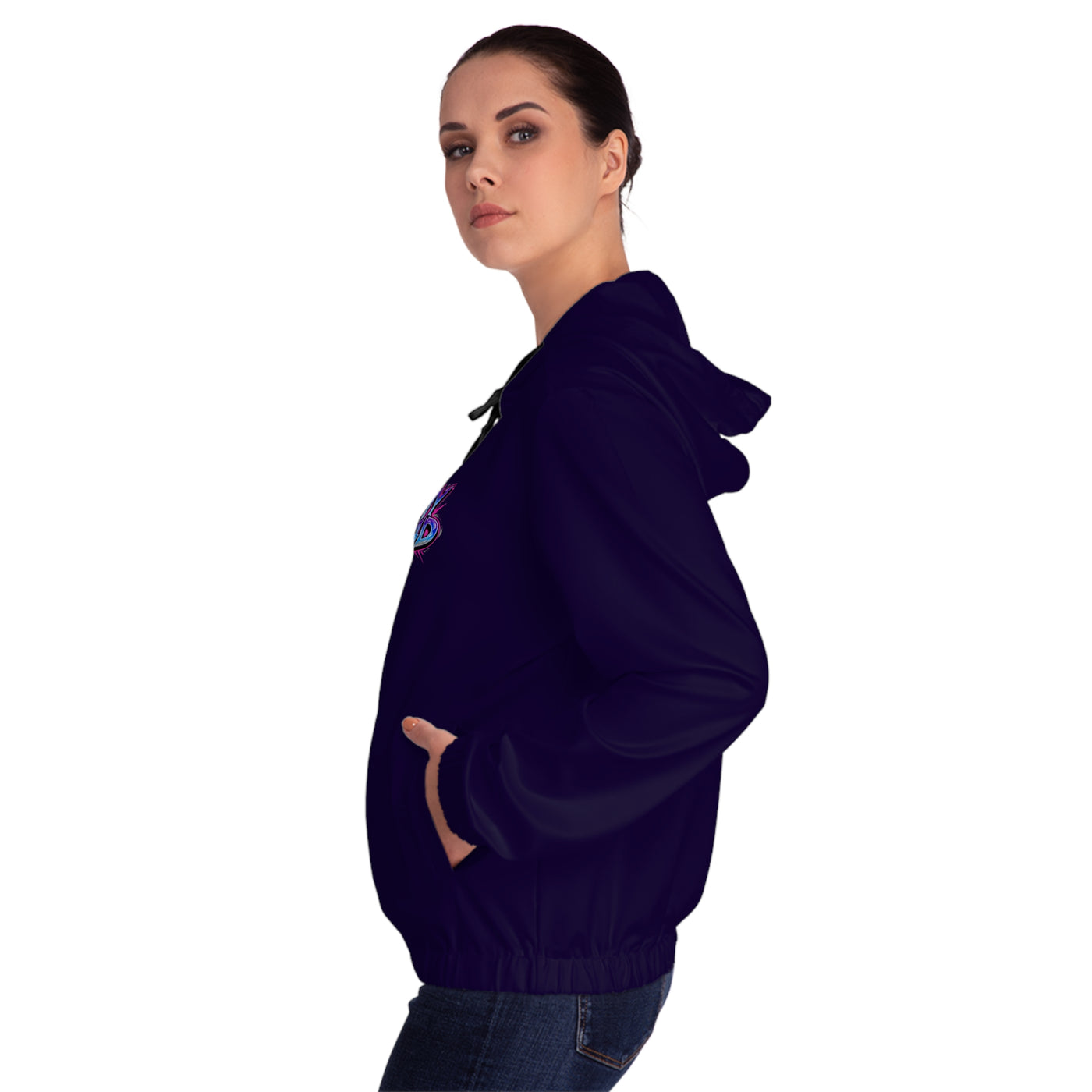 Women’s Full-Zip Graphic Hoodie, Vivid Creations "My Bad" Hooded Sweatshirt