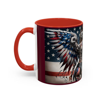 American Flag Coffee Mug (11, 15oz), W/ Winged Silhouettes