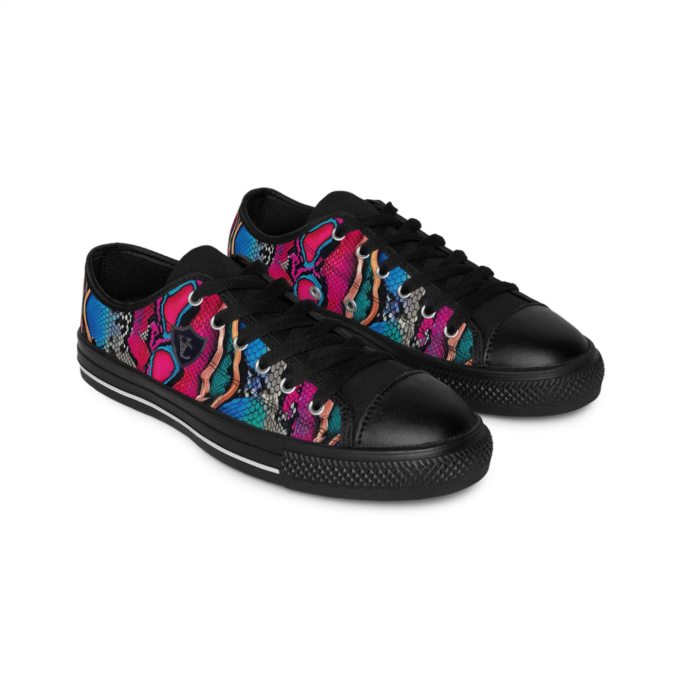 Vibrant Women’s Sneakers with Colorful Snake Design