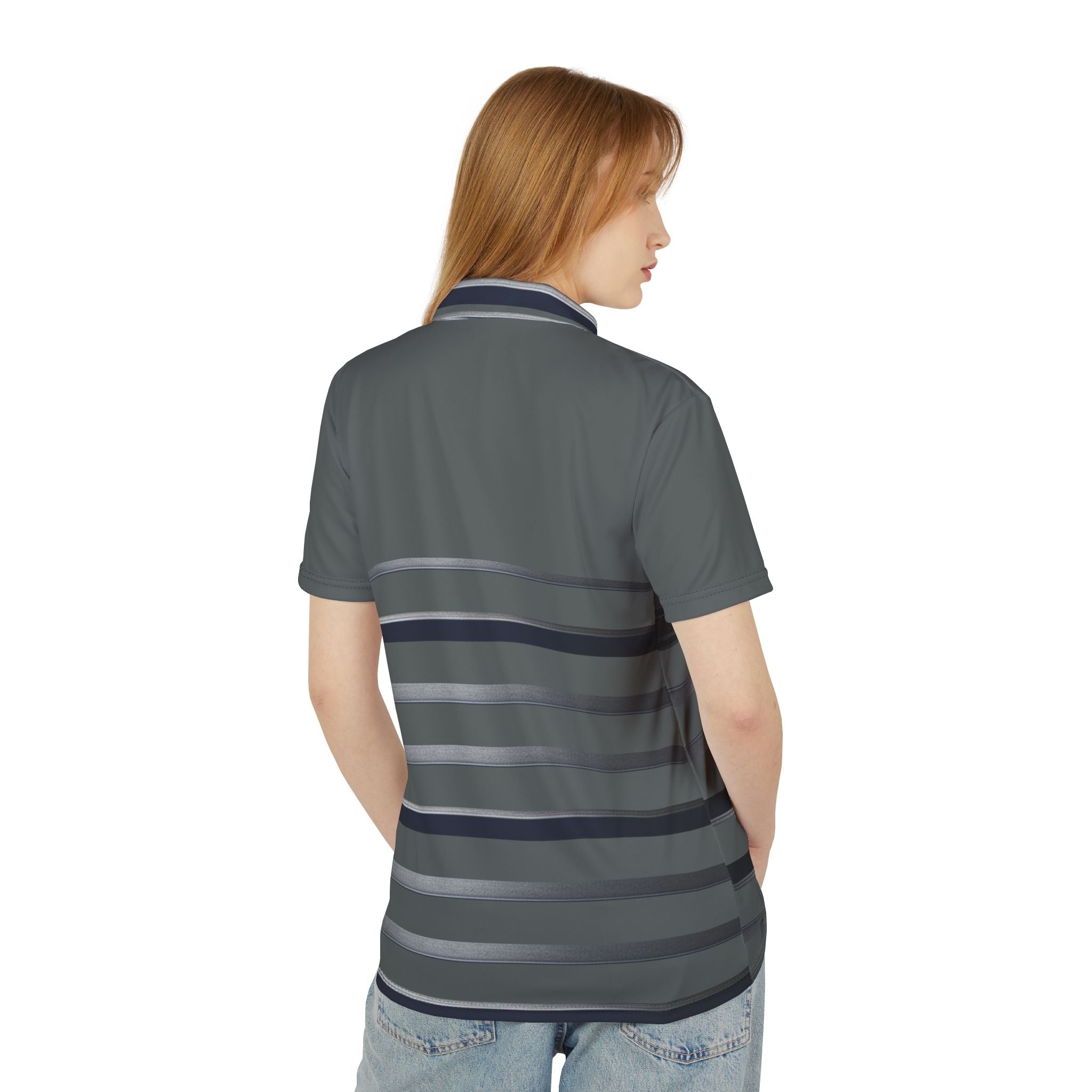 Feather Pattern Polo Shirt