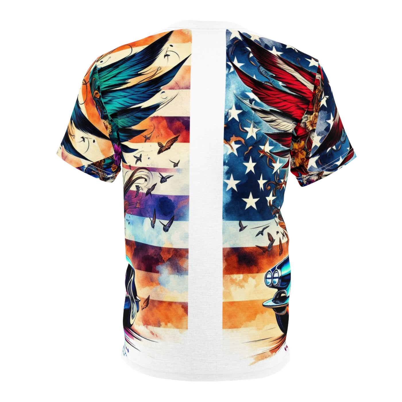 American Flag W/ Winged Female Silhouette & Corvette T-shirt