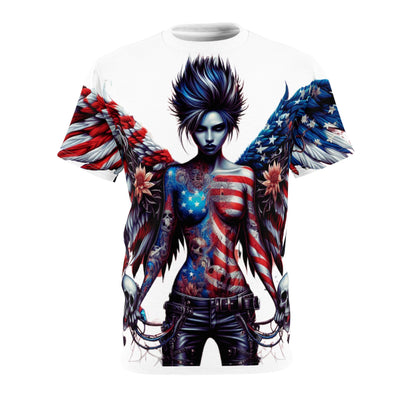 American Flag T-shirt, W/ Winged Female Silhouette