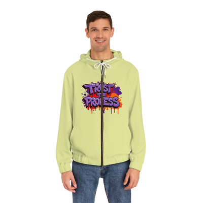 Men's Graphic Full-Zip Hoodie, Vivid Creations "Trust The Process" Hooded Sweatshirt