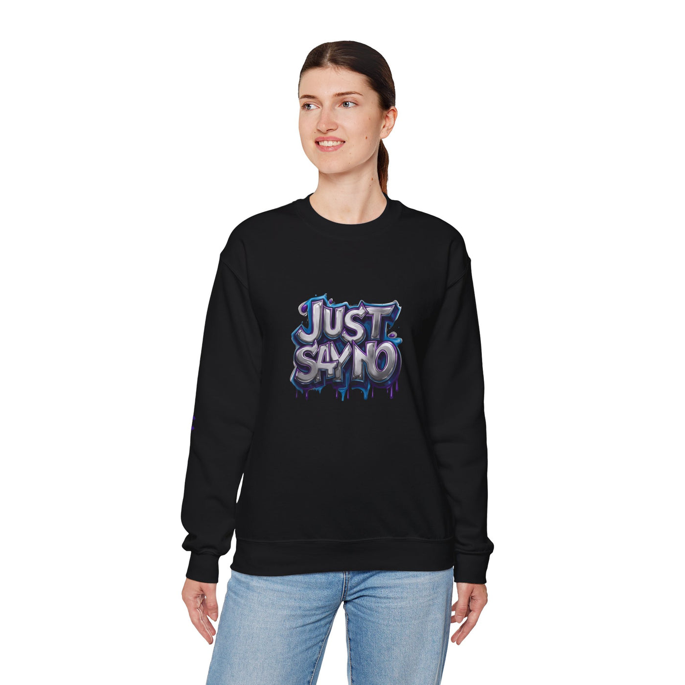 Lightweight Graphic Sweatshirt, Vivid Creations Just Say No Sweatshirt