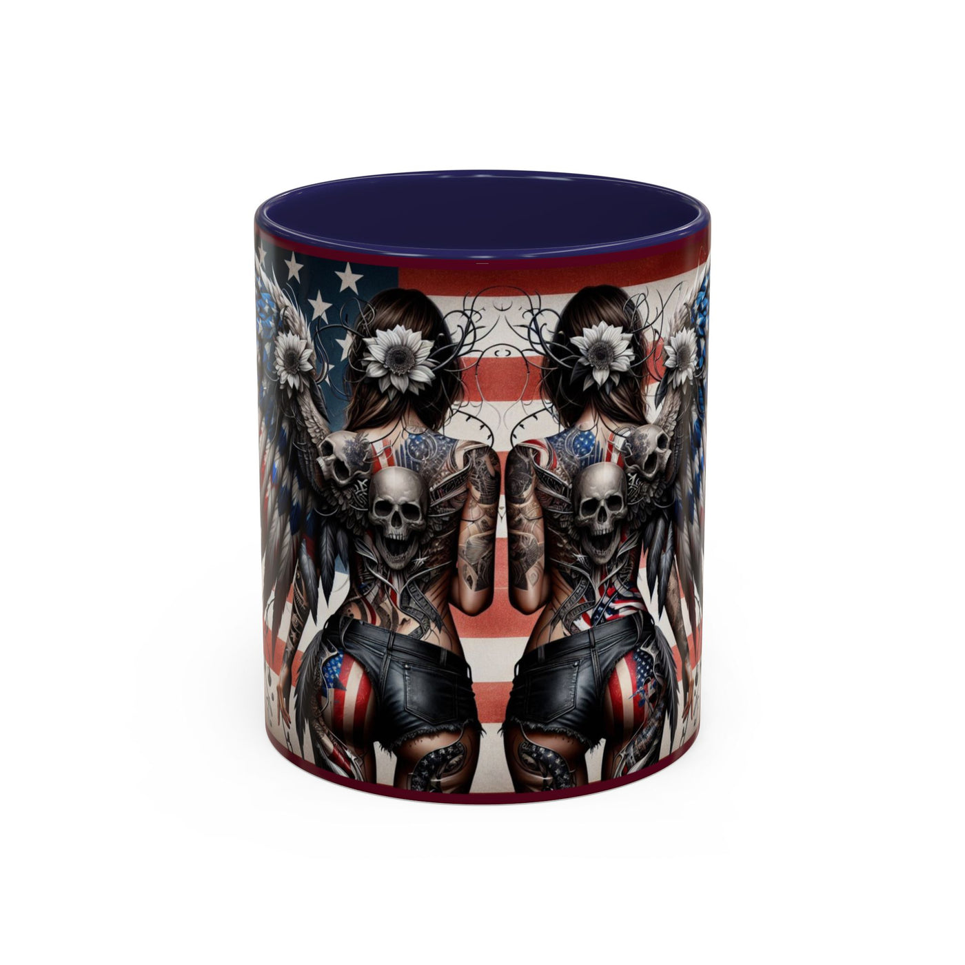 American Flag Coffee Mug (11, 15oz), W/ Winged Silhouettes